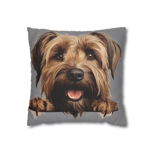 Briard Dog Pillow Cover — Happy Pup Throw Pillowcase