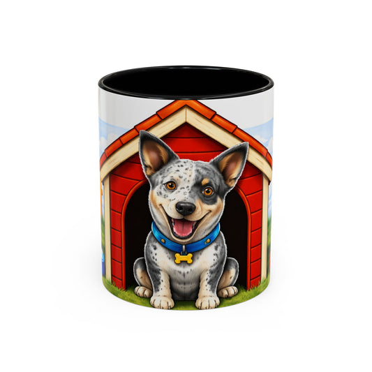 Australian Stumpy Tail Cattle Dog — Red Doghouse Accent Coffee Mug (11/15oz)
