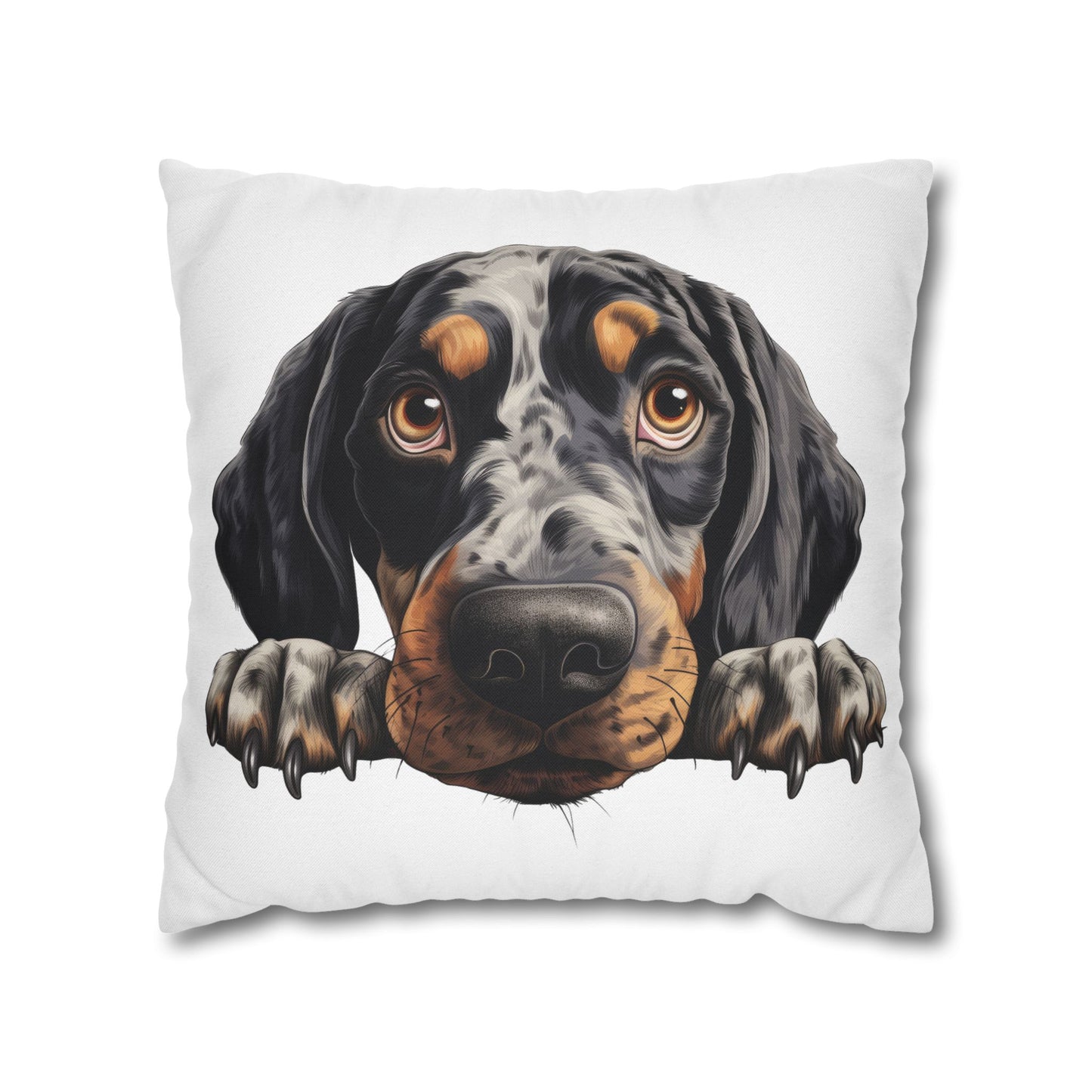 Bluetick Coonhound Dog Throw Pillowcase — Cute Puppy Decorative Cushion Cover