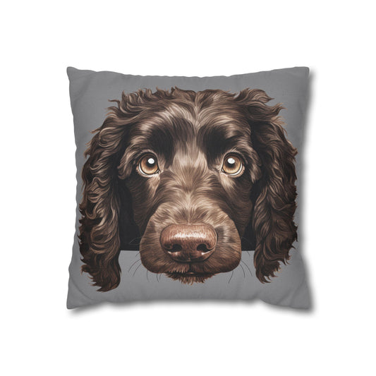 American Water Spaniel Face Pillow — Cute Dog Throw Pillowcase