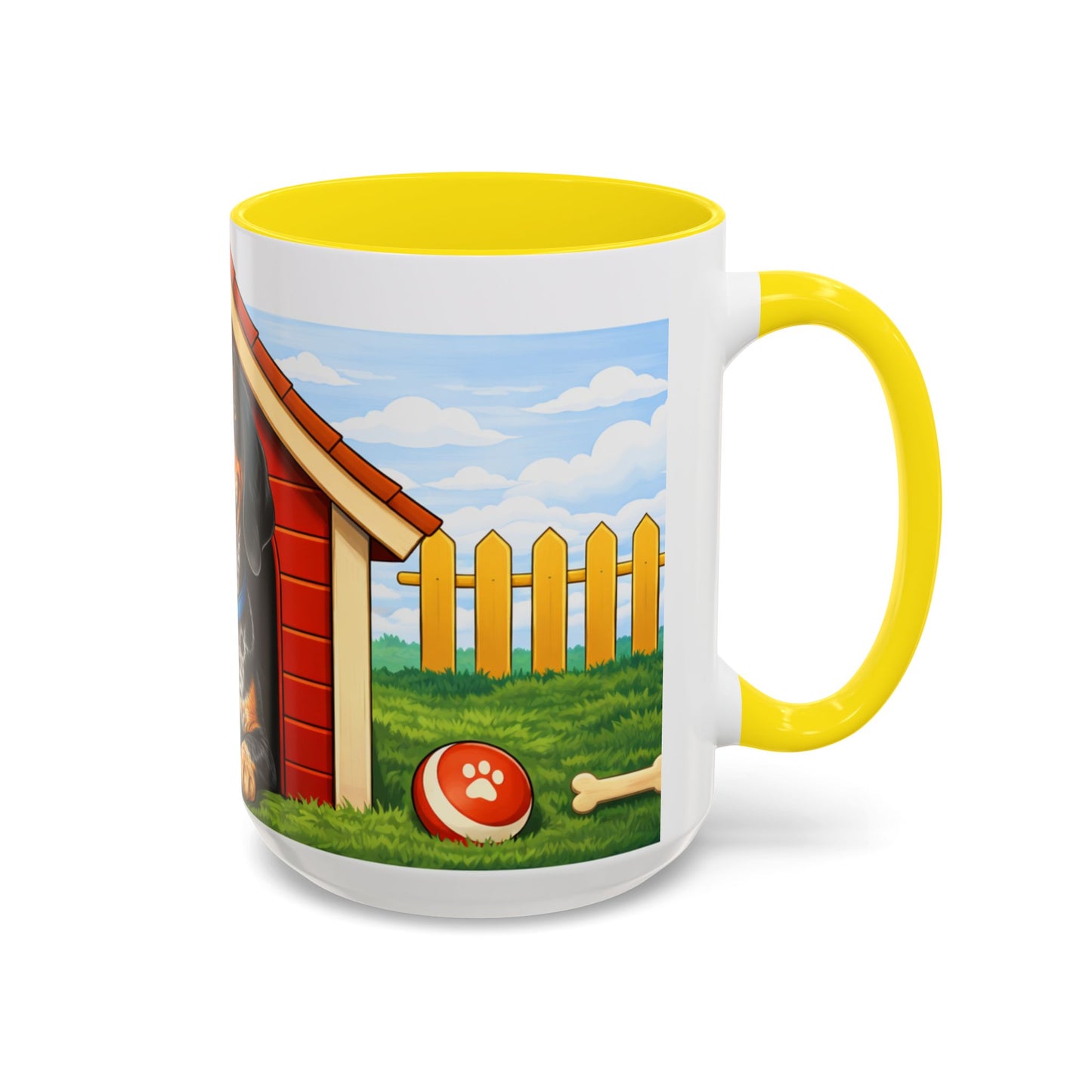 Bluetick Coonhound — Red Doghouse Accent Mug (11/15oz)