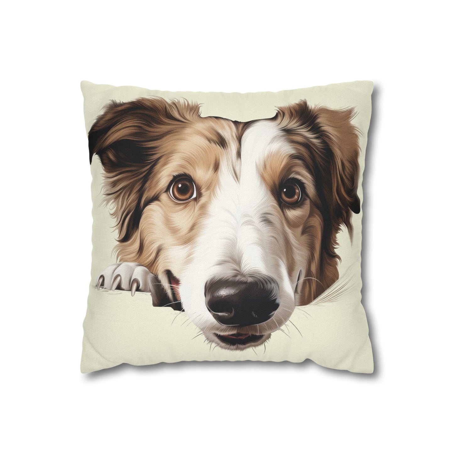 Borzoi Face Throw Pillow - Cute Dog Decorative Pillowcase