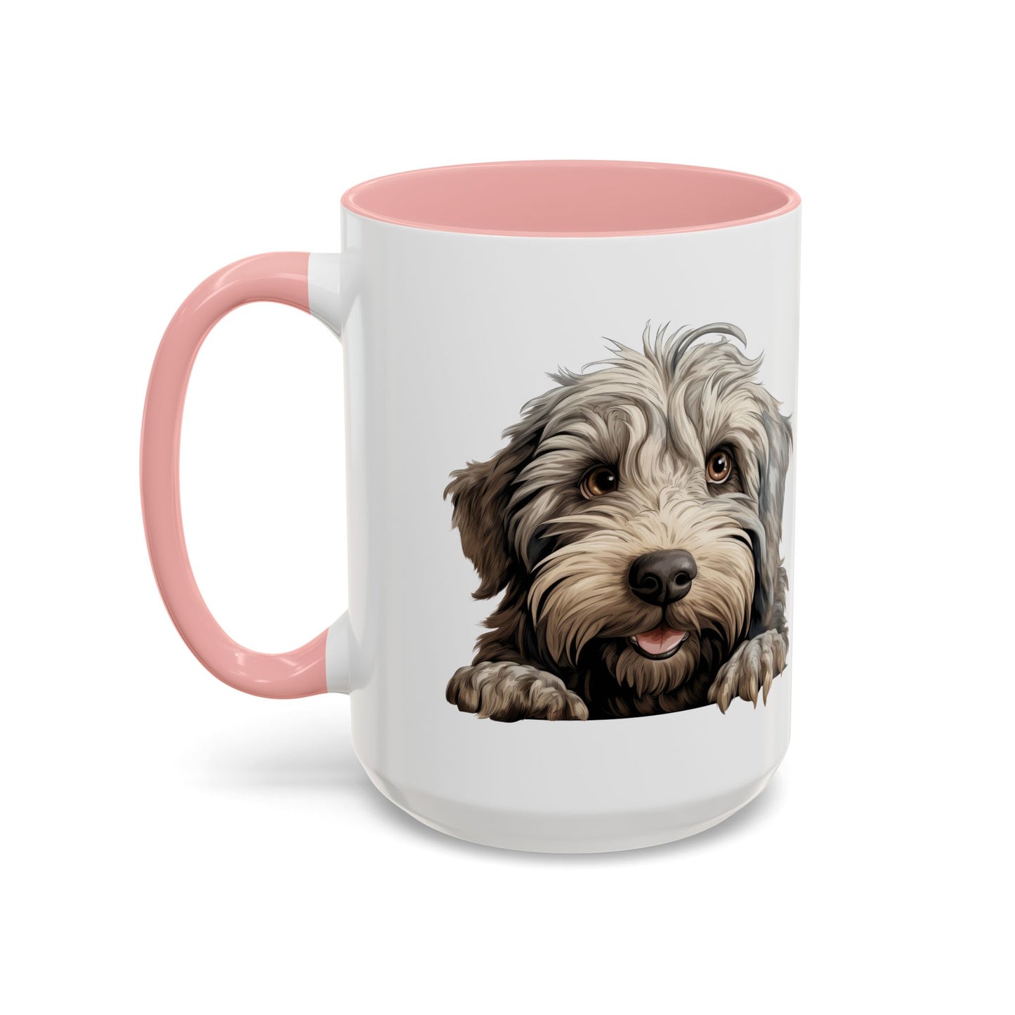 Bergamasco Dog Accent Coffee Mug – Adorable Paw & Face Design (11/15 oz)