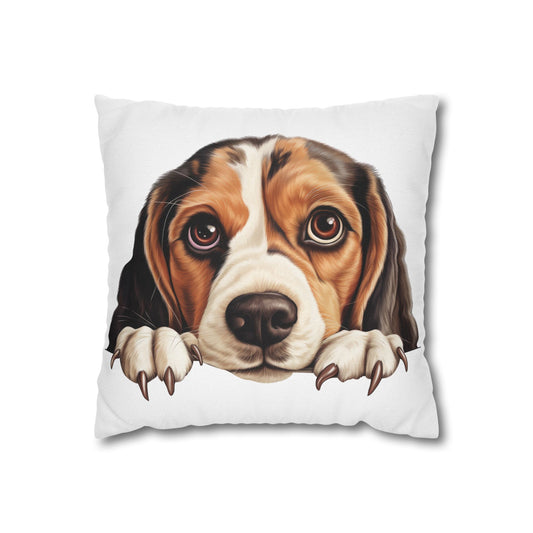 Beagle Face Decorative Pillowcase — Cute Dog Throw Pillow Cover