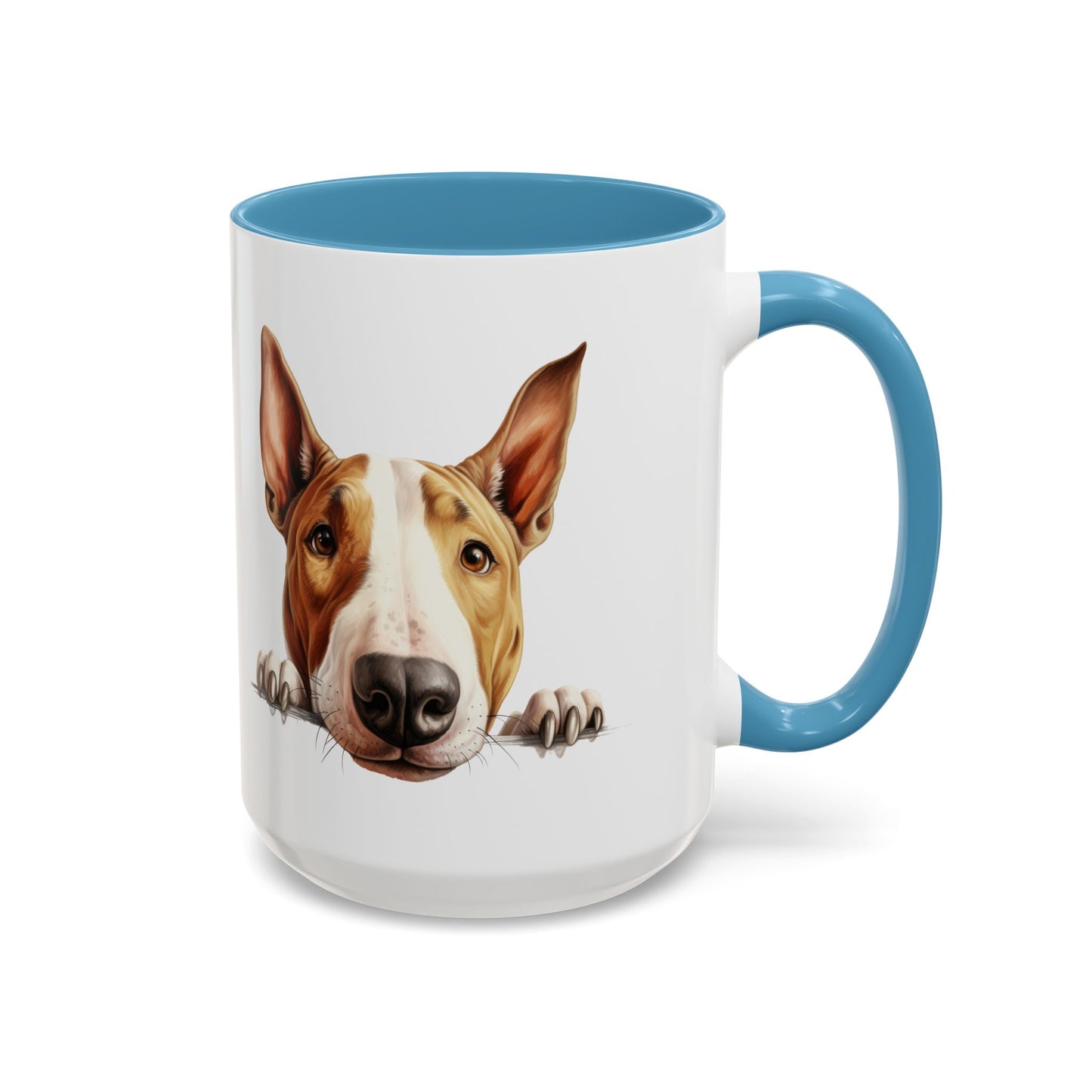 Bull Terrier Peek Coffee Mug — Cute Dog Lover Gift (11/15oz)