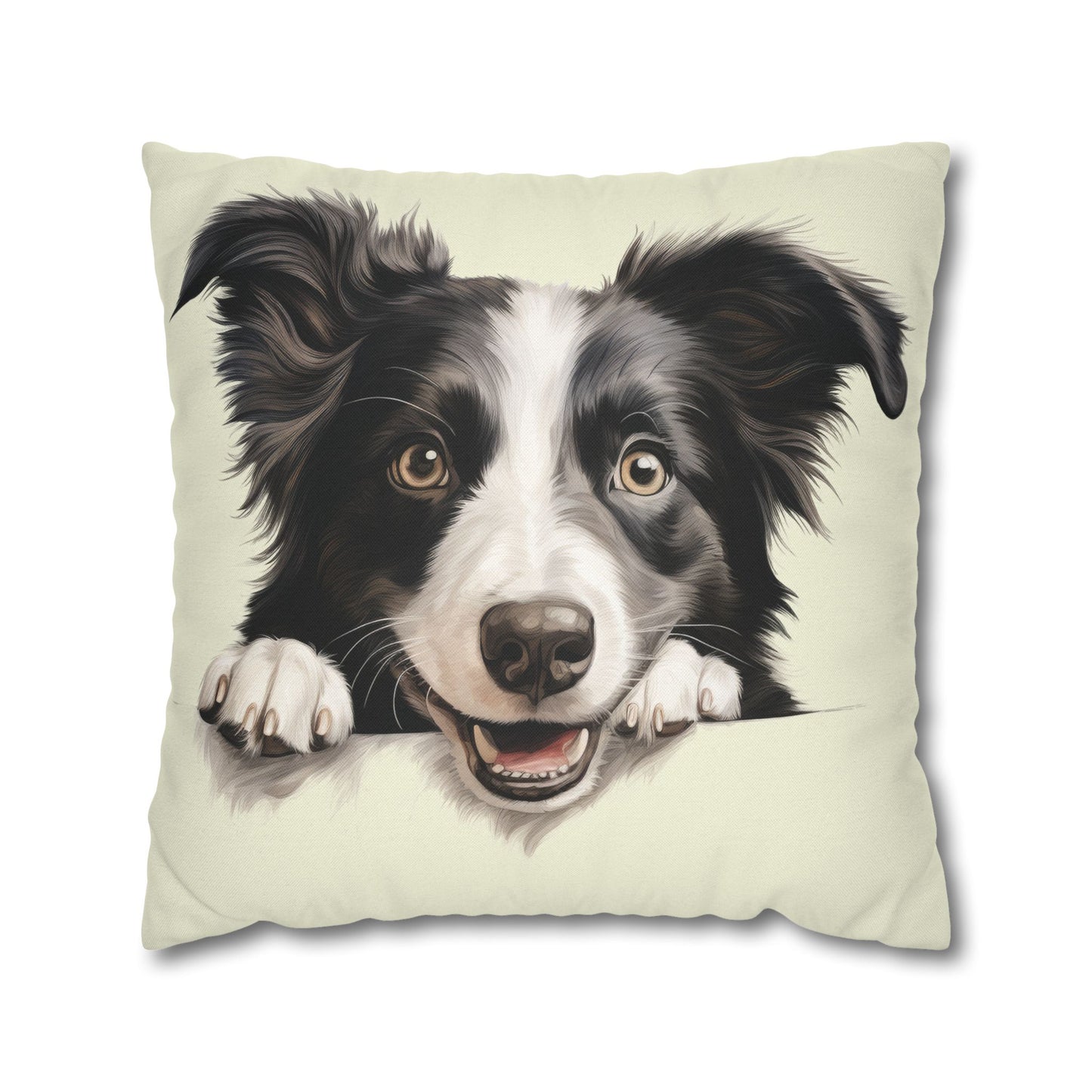 Border Collie Pillowcase — Cute Dog Decorative Throw Pillow