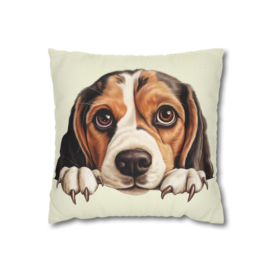 Beagle Face Decorative Pillowcase — Cute Dog Throw Pillow Cover