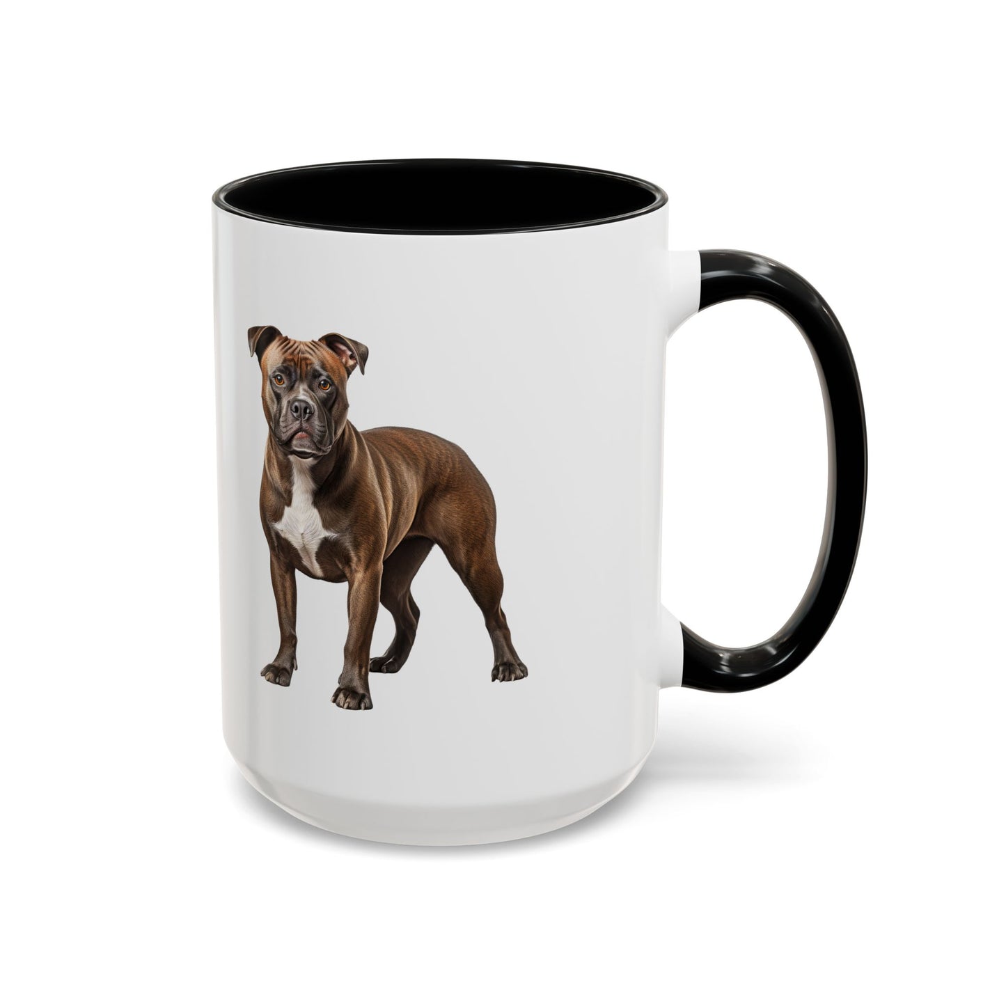 staffordshire-bull-terrier Accent Coffee Mug — Cute Brown Boxer Dog Illustration (11/15 oz)