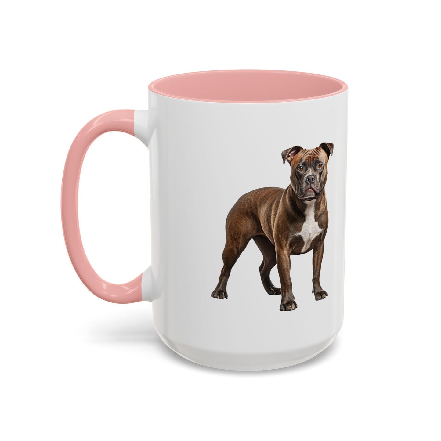 staffordshire-bull-terrier Accent Coffee Mug — Cute Brown Boxer Dog Illustration (11/15 oz)