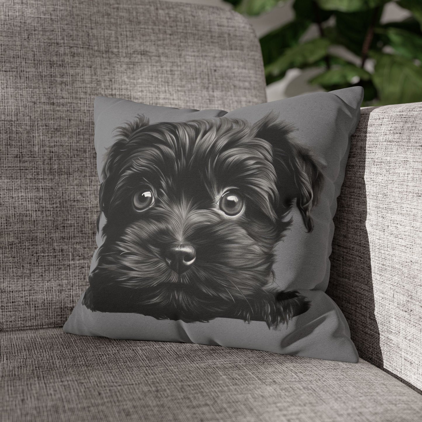 Affenpinscher Face Throw Pillowcase — Cute Dog Decorative Cushion Cover