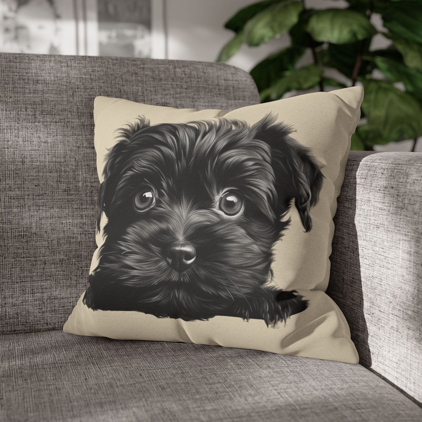 Affenpinscher Face Throw Pillowcase — Cute Dog Decorative Cushion Cover