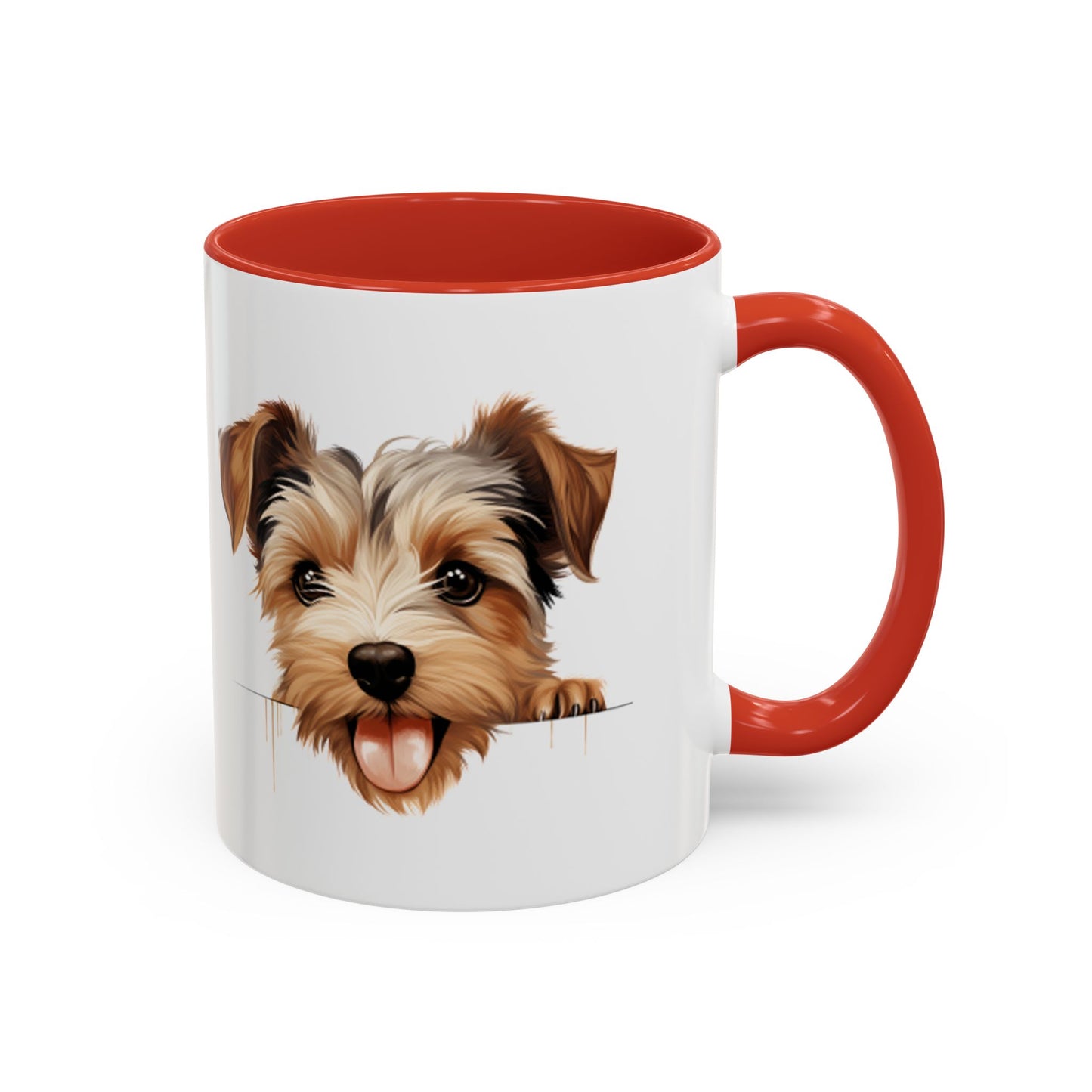 Biewer Terrier Coffee Mug — Cute Peekaboo Puppy Accent Mug (11/15oz)