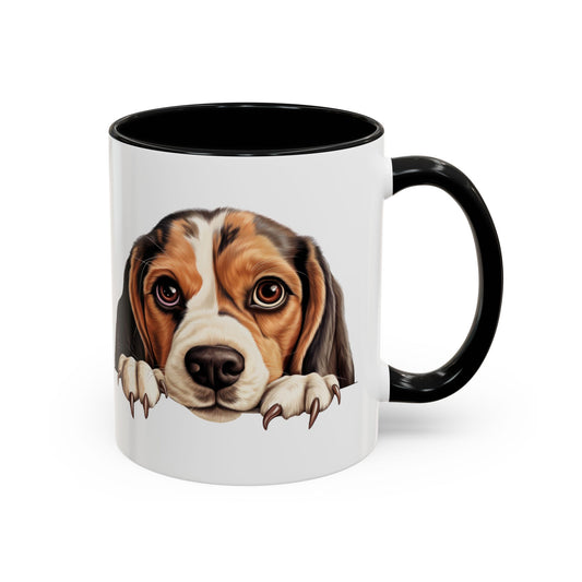 Beagle Peek Accent Coffee Mug – Cute Dog Lover Gift (11/15 oz)