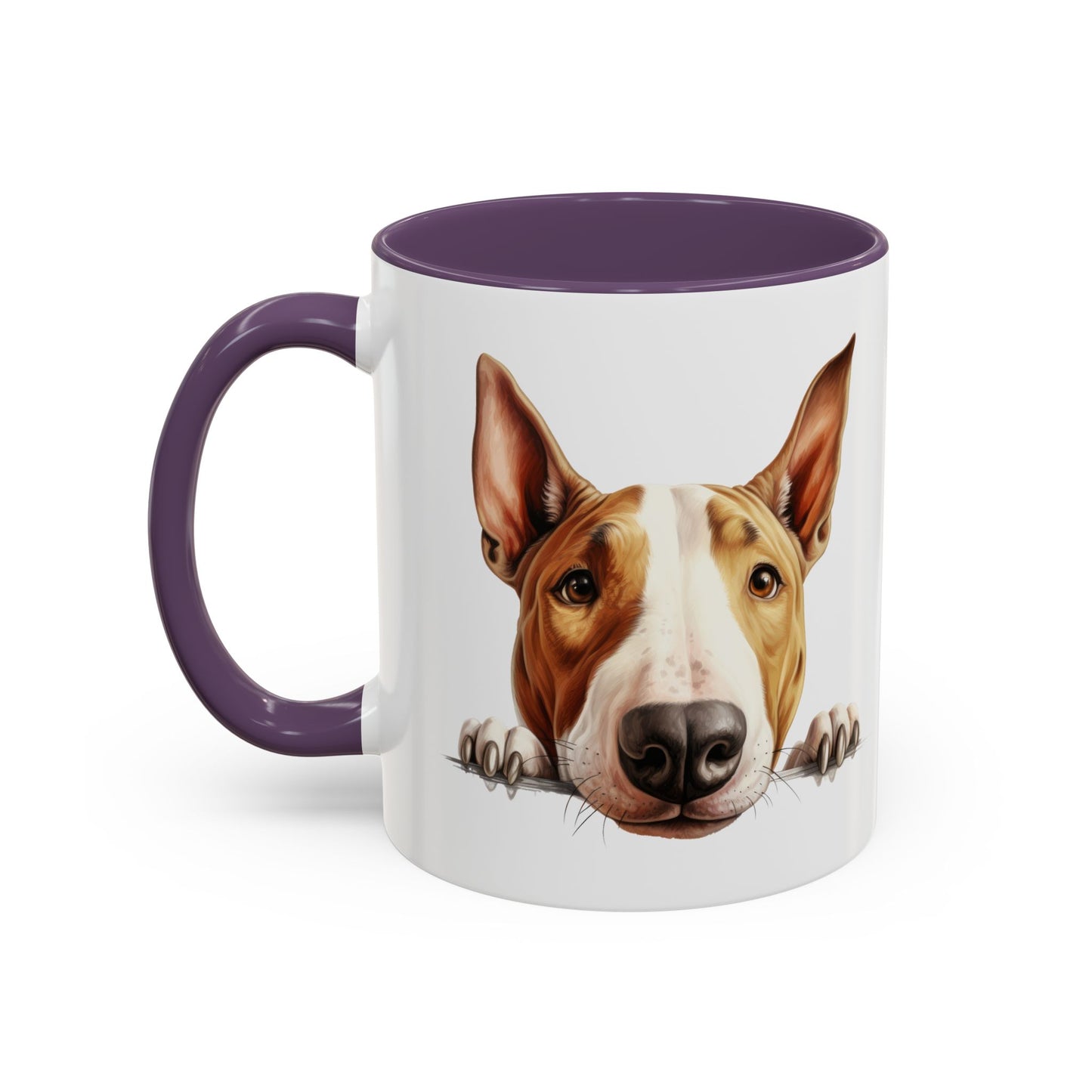 Bull Terrier Peek Coffee Mug — Cute Dog Lover Gift (11/15oz)