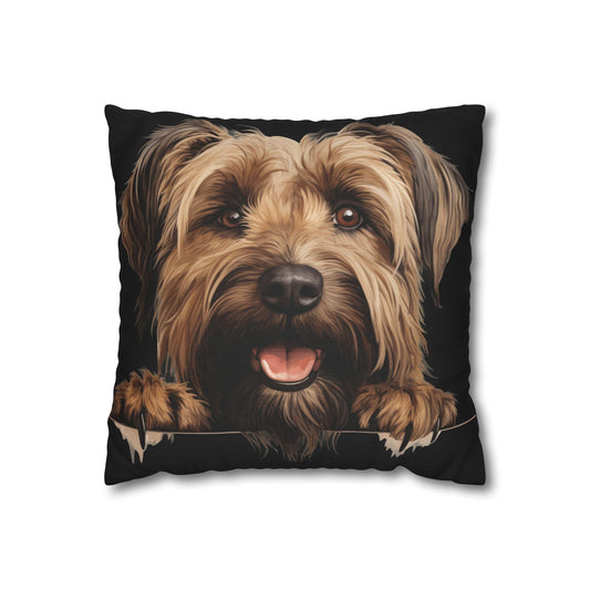 Briard Dog Pillow Cover — Happy Pup Throw Pillowcase
