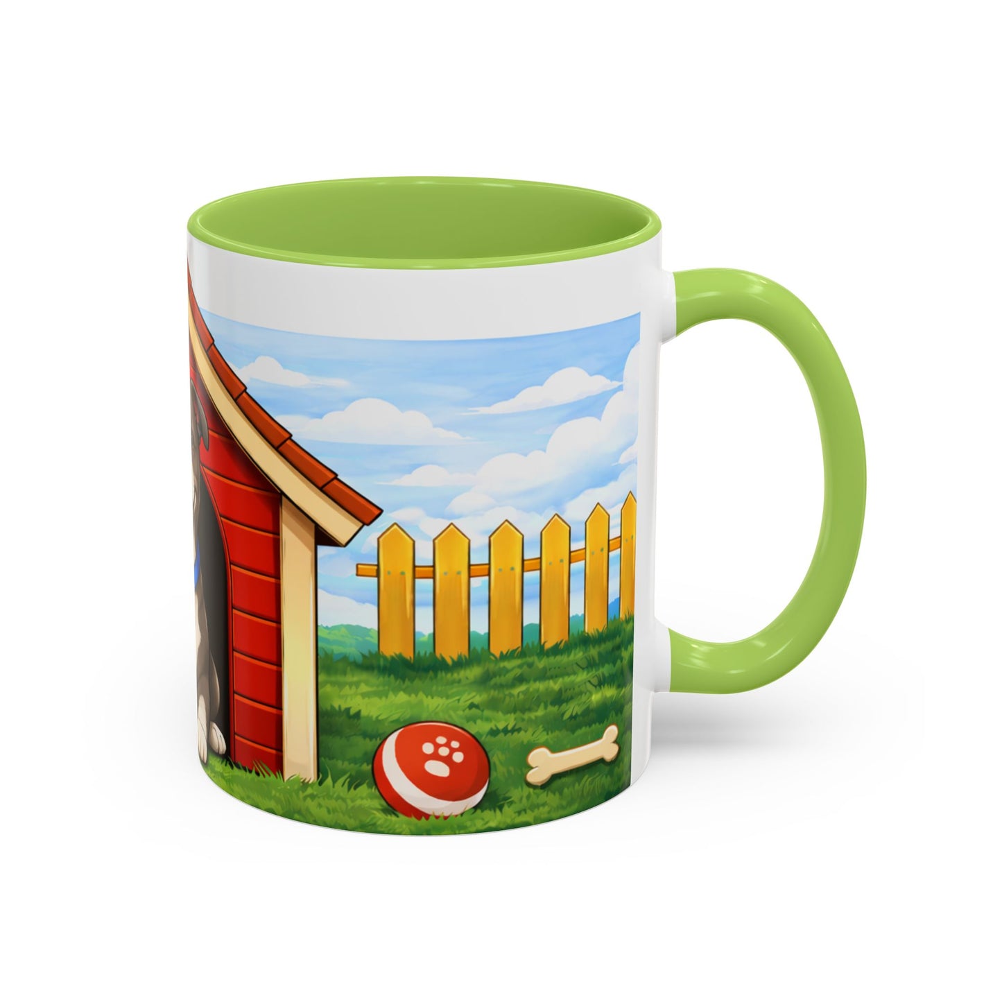 American Pit Bull  — Cute Pitbull in Red Doghouse Coffee Cup (11/15 oz)