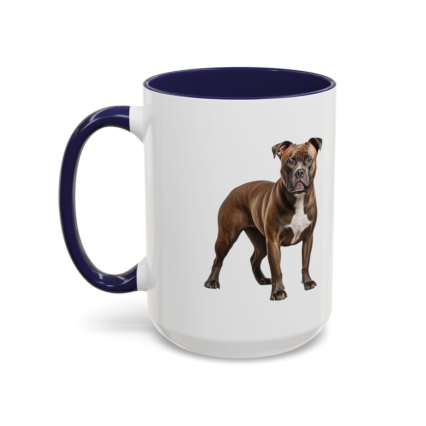 staffordshire-bull-terrier Accent Coffee Mug — Cute Brown Boxer Dog Illustration (11/15 oz)