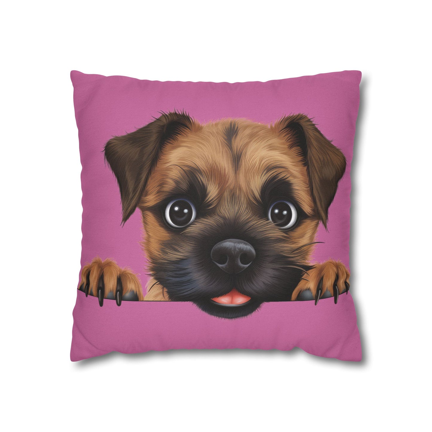 Border Terrier Throw Pillowcase — Adorable Puppy Decorative Pillow Cover