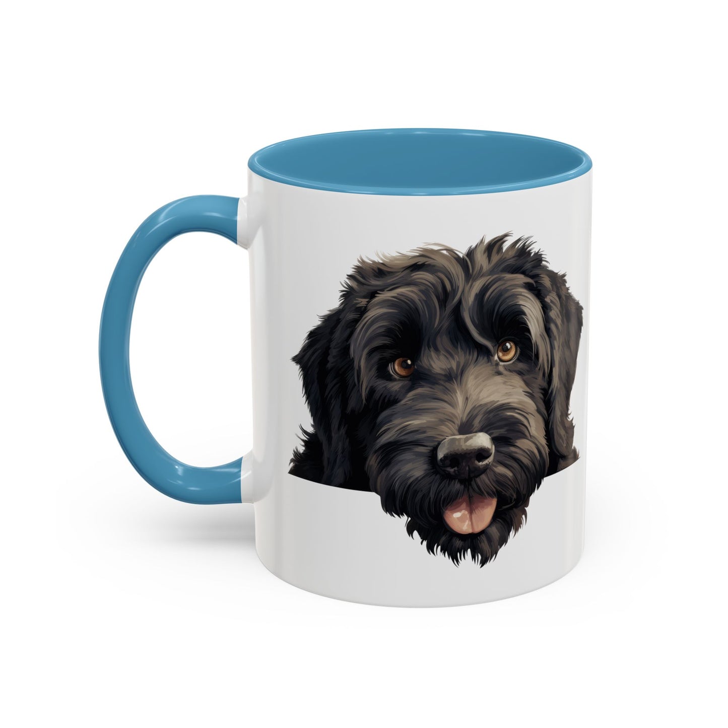 Black Russian Terrier Accent Coffee Mug — Cute Dog Face 11/15oz