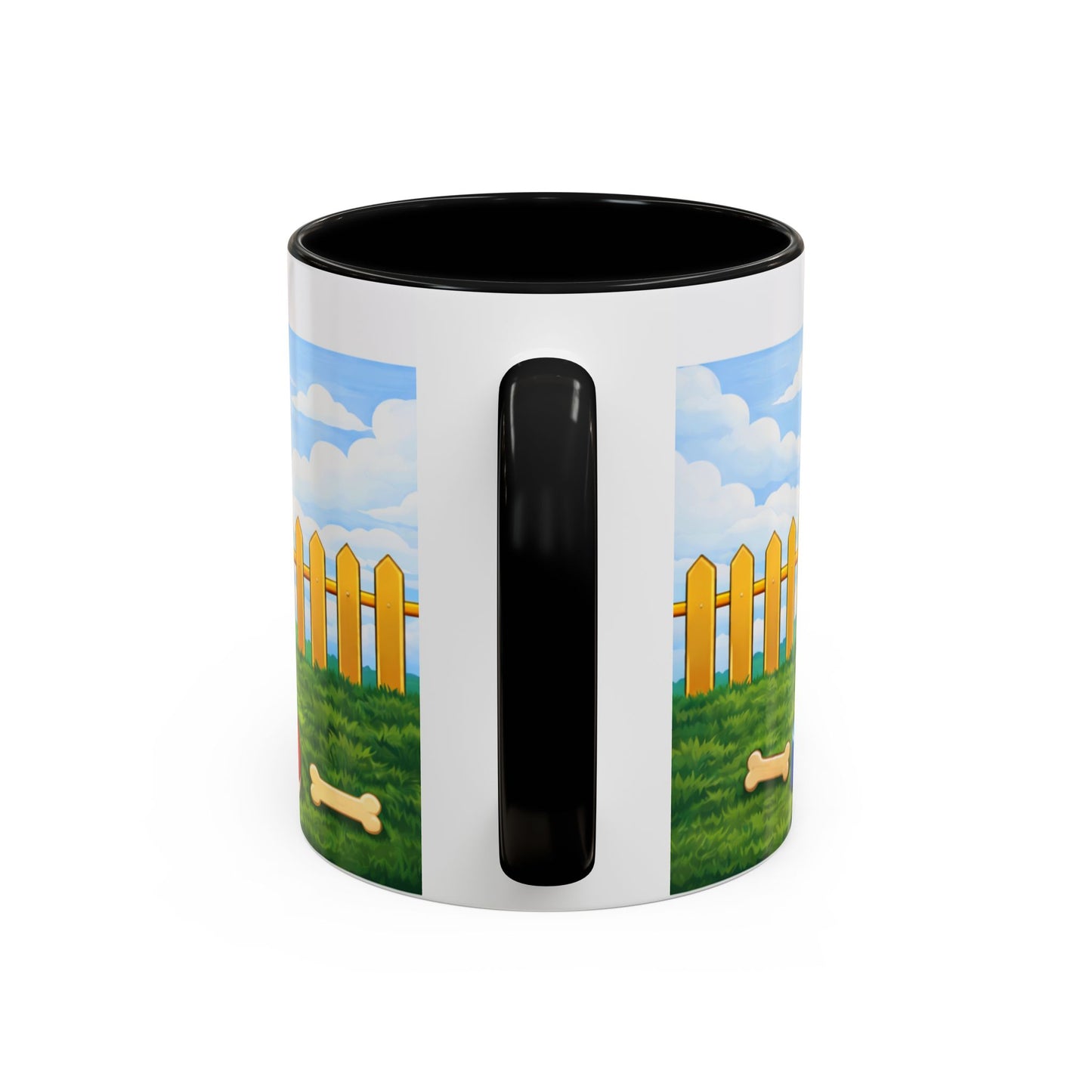 Bergamasco — Cute Fluffy Red Doghouse Accent Mug (11oz/15oz)