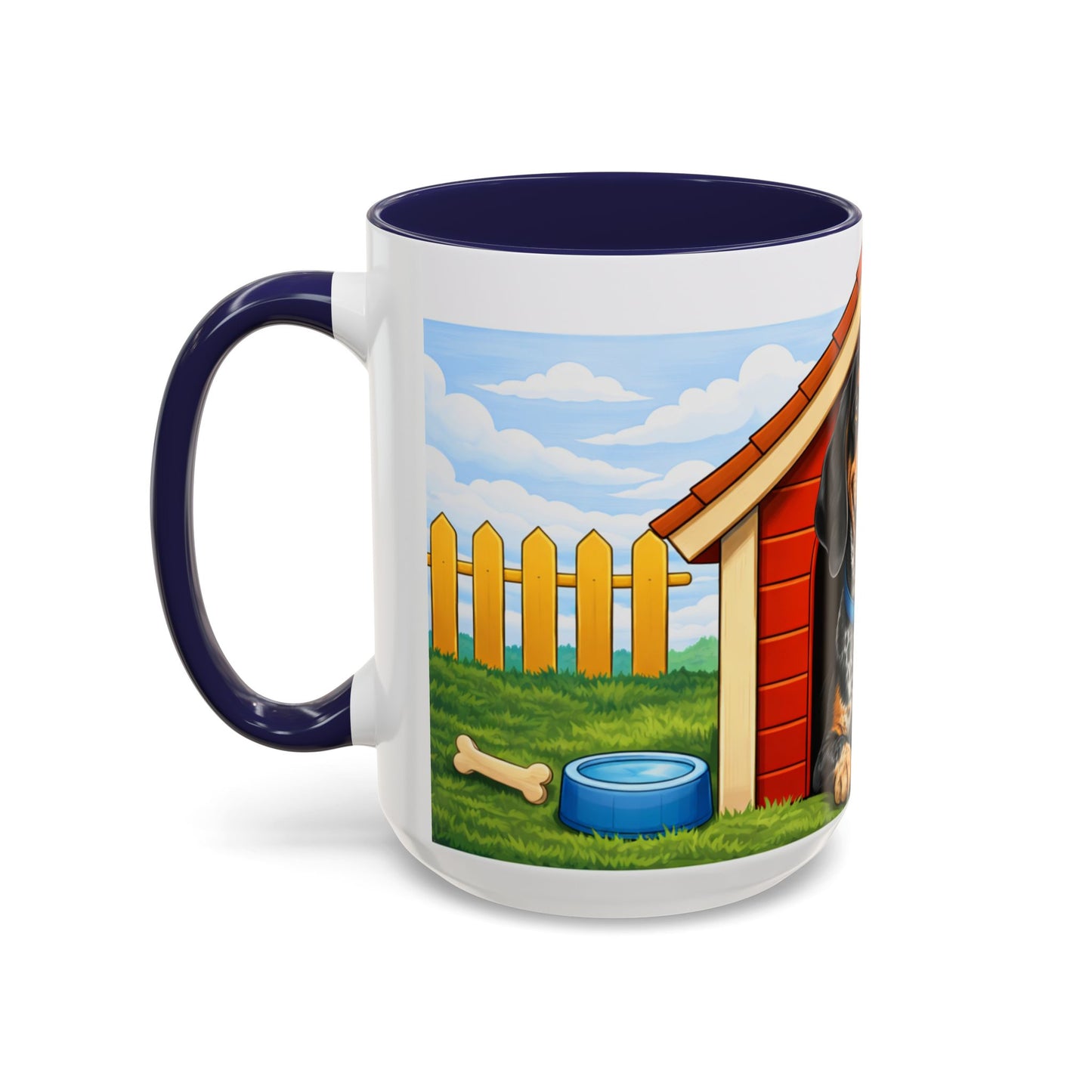 Bluetick Coonhound — Red Doghouse Accent Mug (11/15oz)