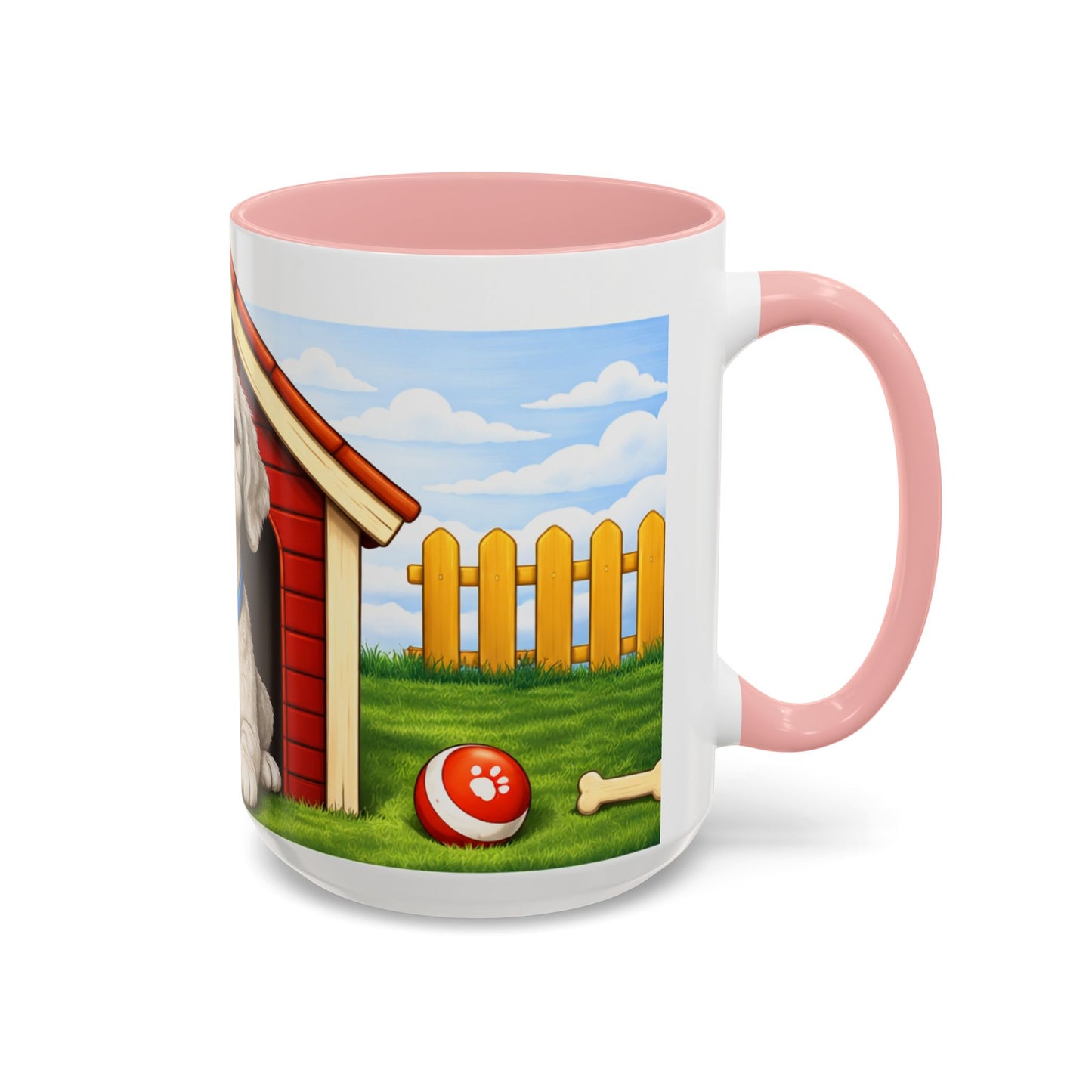 Bedlington Terrier– Red Doghouse Design Accent Mug (11oz/15oz)