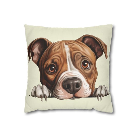 American Staffordshire Terrier Decorative Pillowcase — Cute Dog Face Throw Pillow Cover
