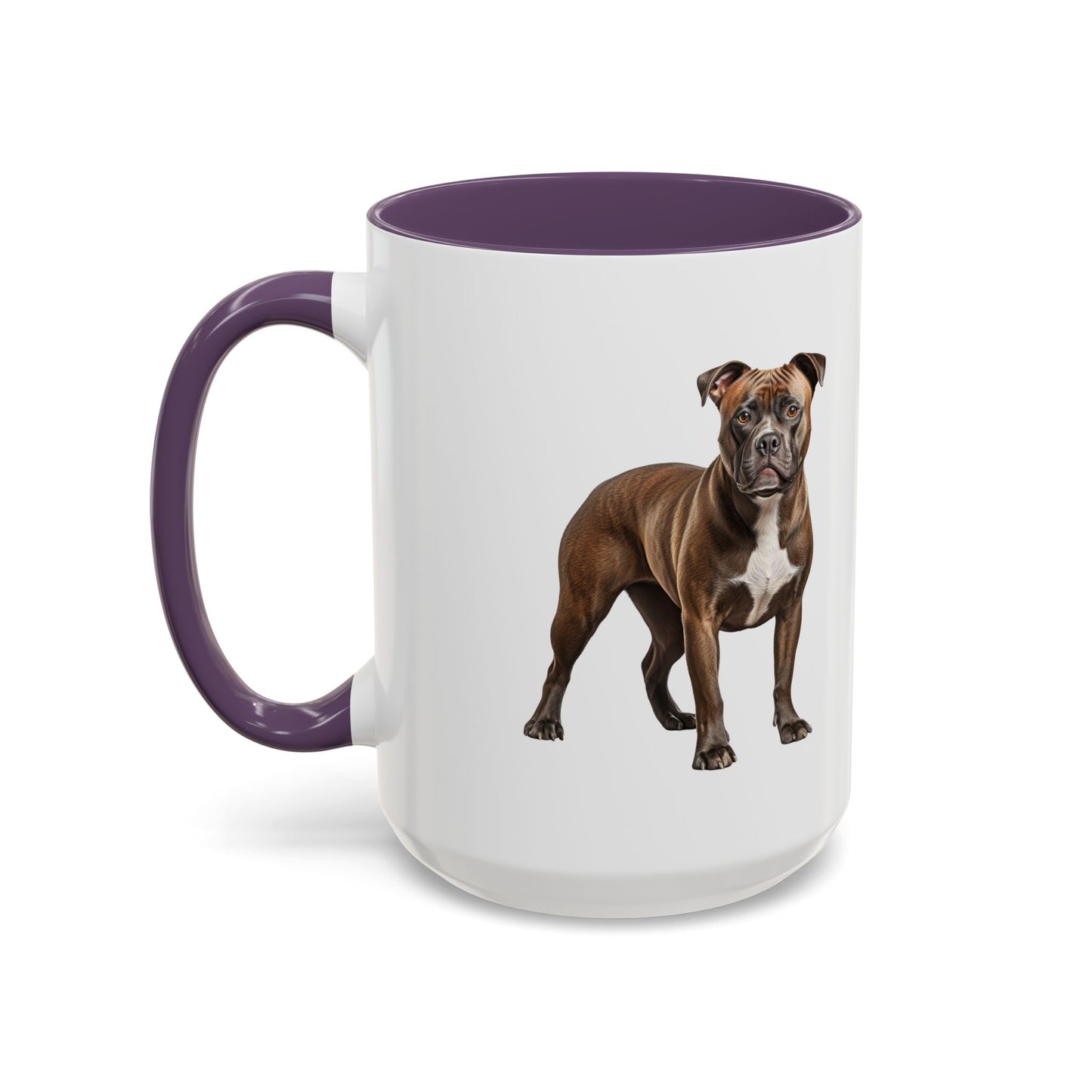 staffordshire-bull-terrier Accent Coffee Mug — Cute Brown Boxer Dog Illustration (11/15 oz)