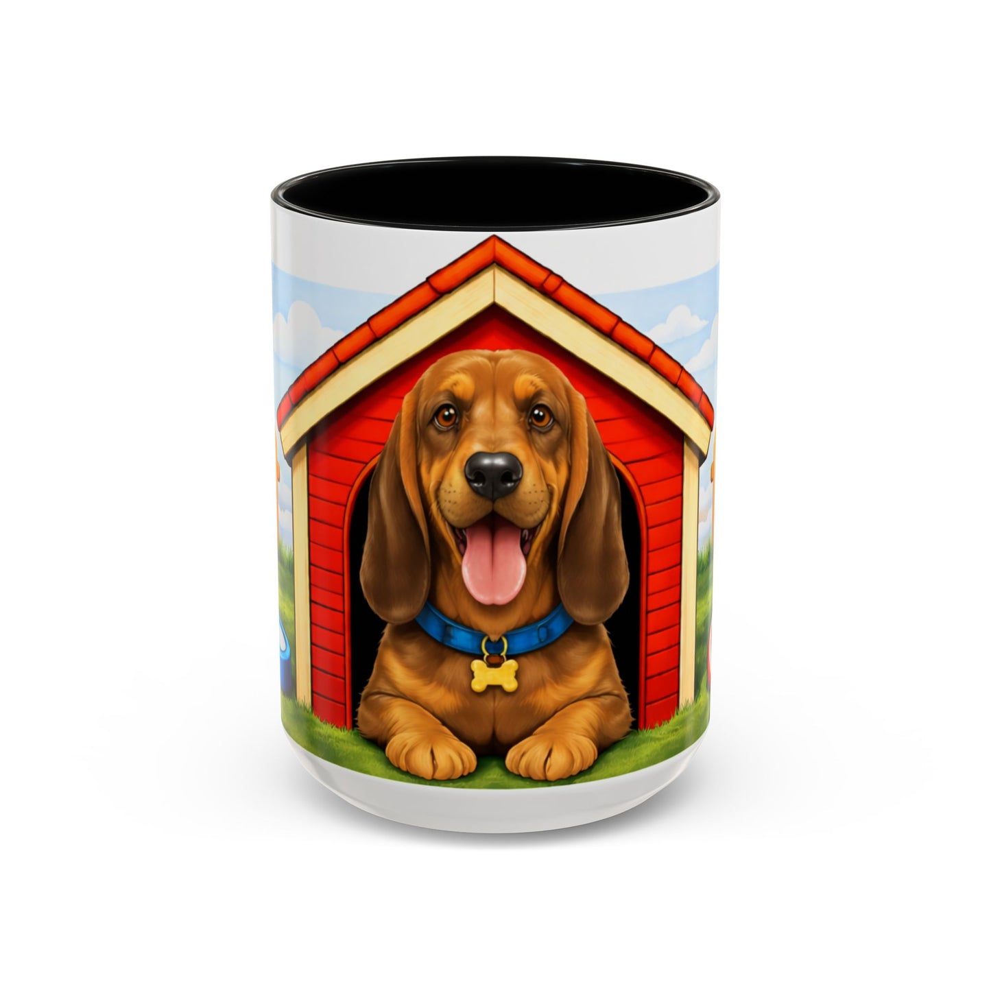 Bloodhound — Red Doghouse Design Accent Mug (11/15oz)