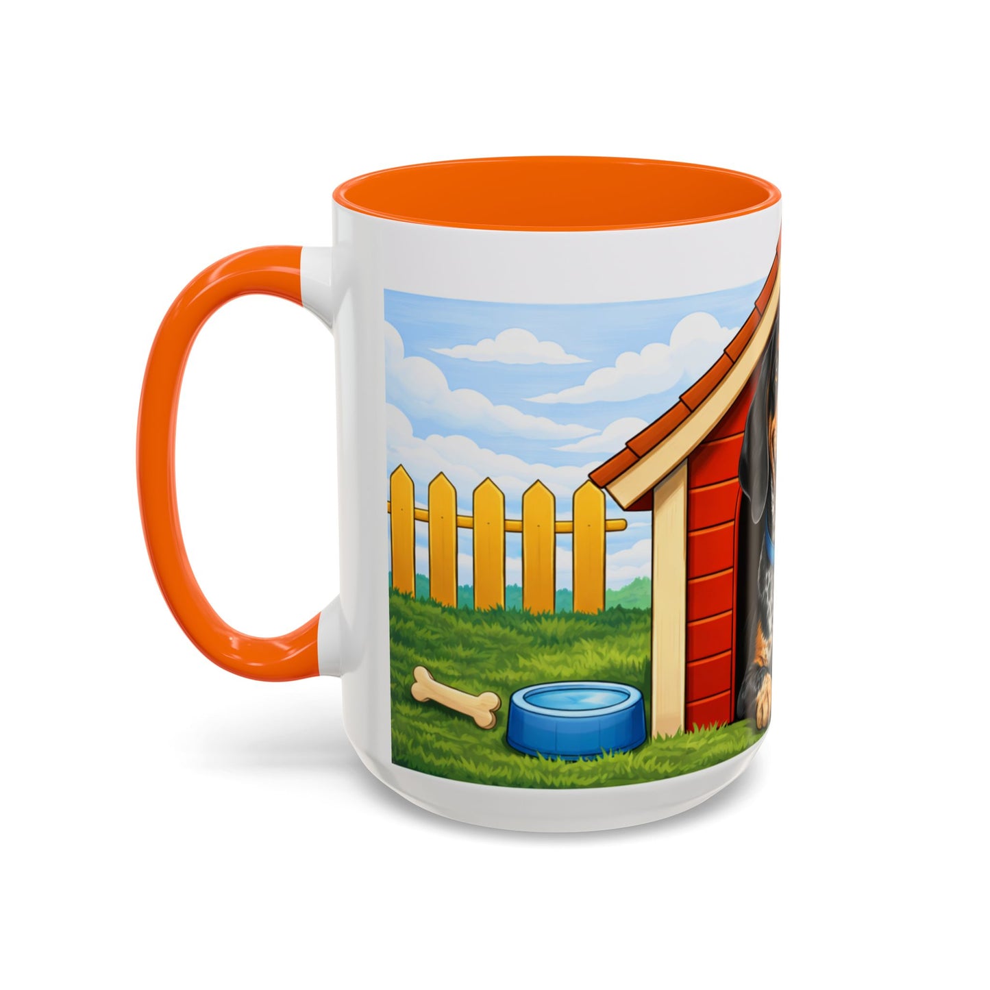 Bluetick Coonhound — Red Doghouse Accent Mug (11/15oz)