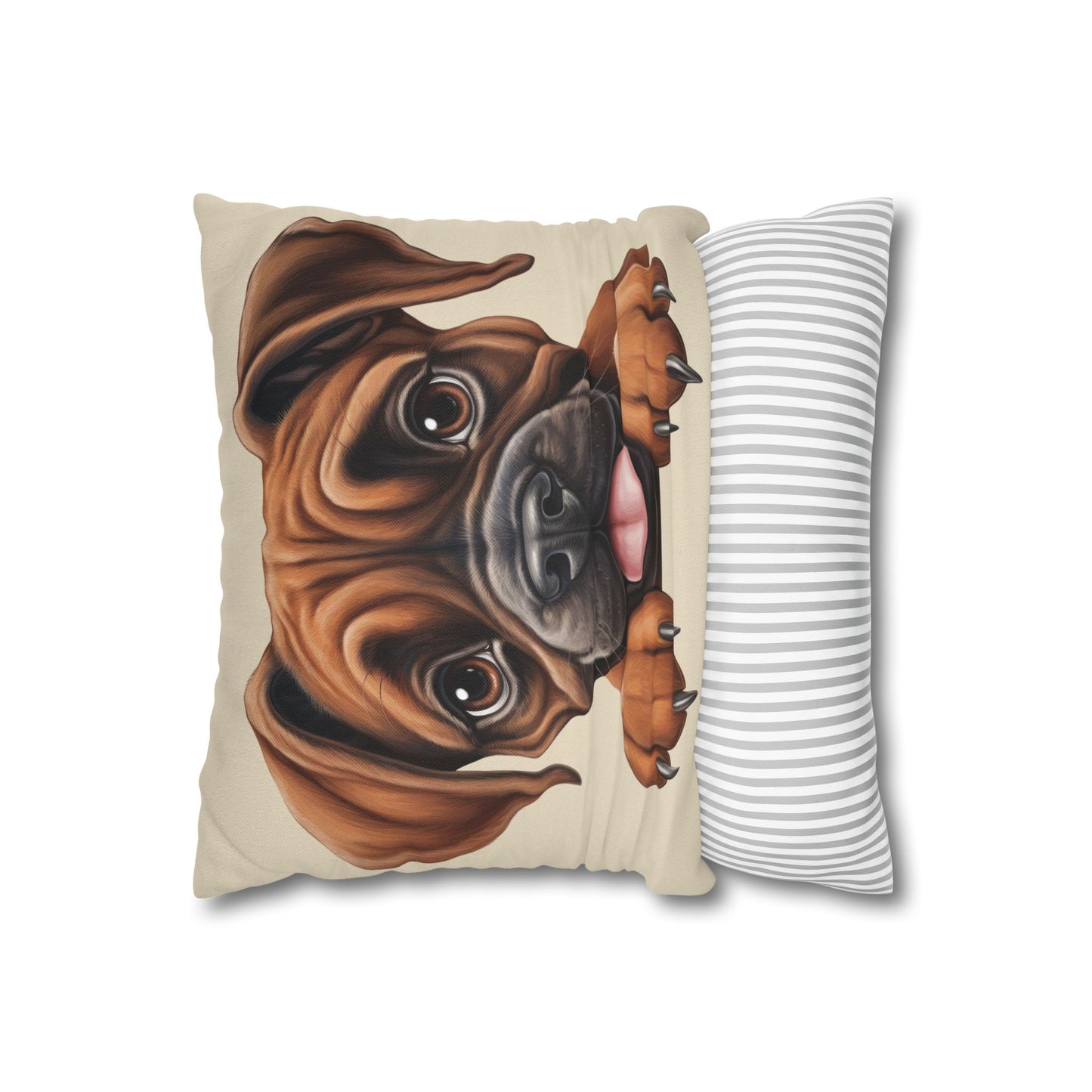 Brown Boxer Decorative Pillowcase — Cute Dog Throw Pillow Cover