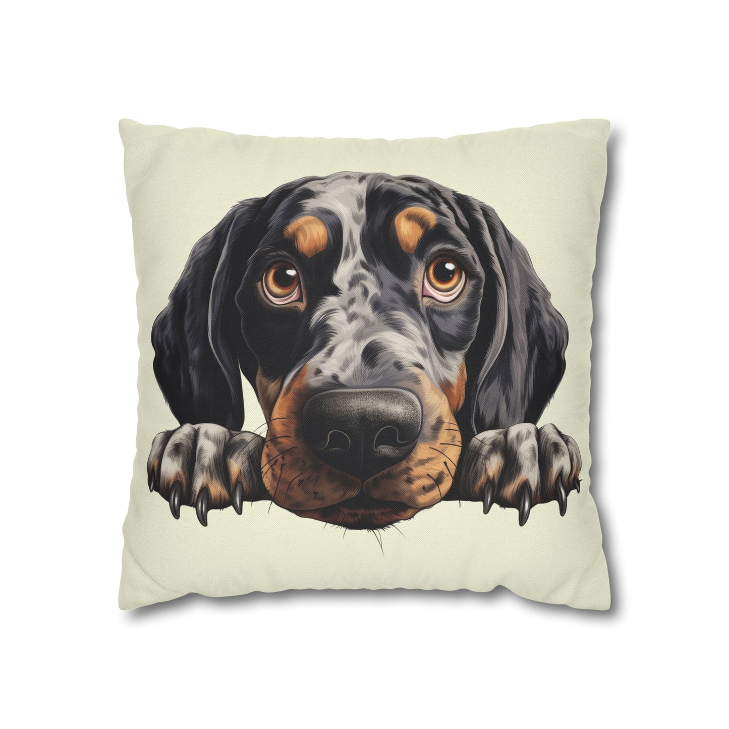 Bluetick Coonhound Dog Throw Pillowcase — Cute Puppy Decorative Cushion Cover