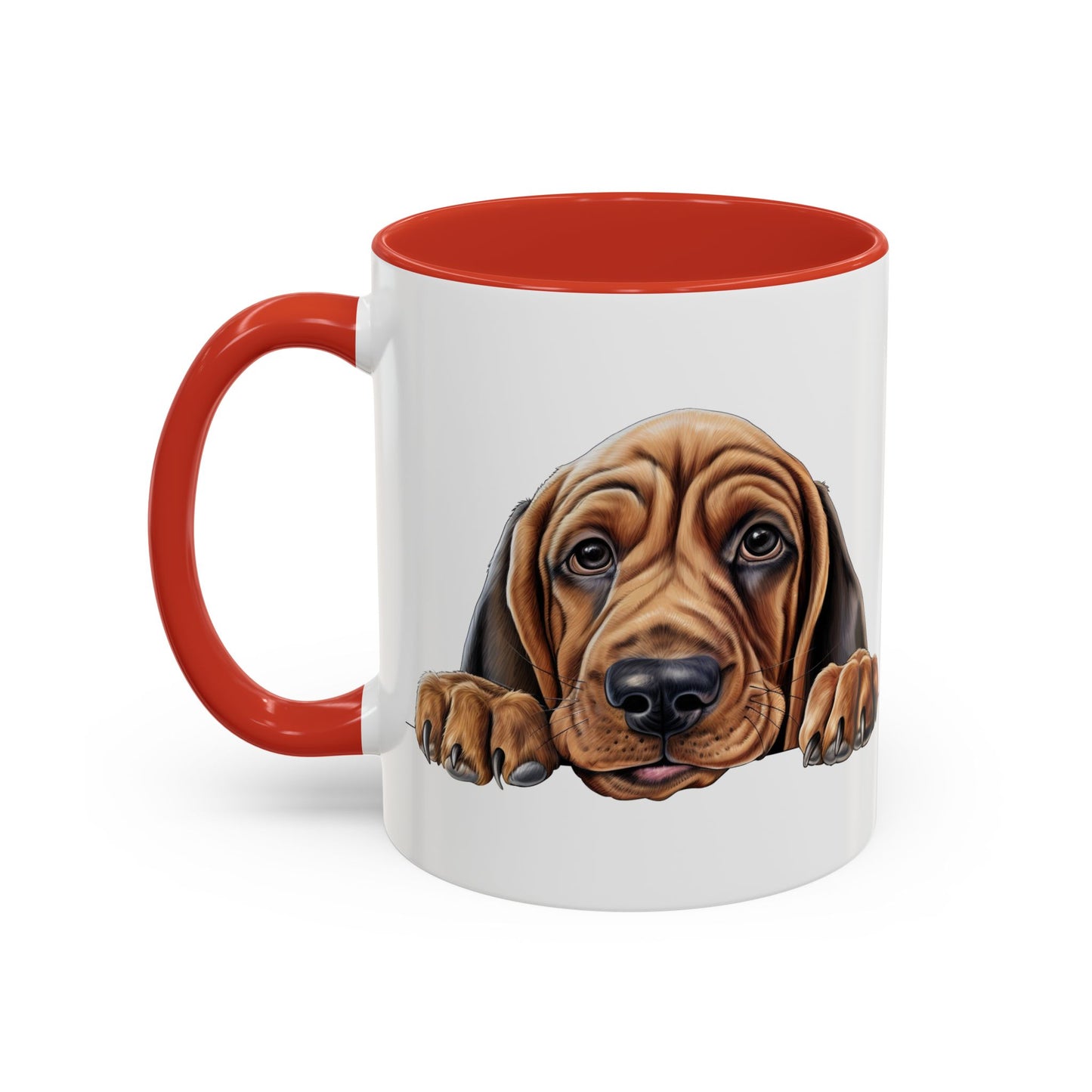 Bloodhound Dog Accent Coffee Mug - Cute Peeking Puppy 11/15oz