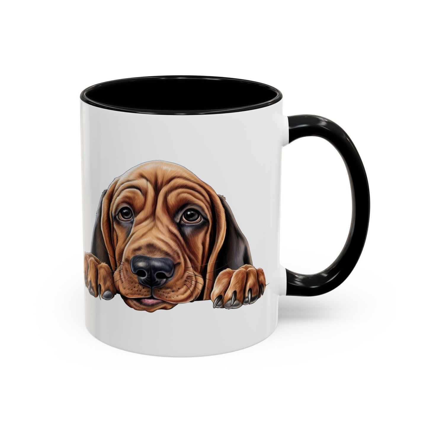Bloodhound Dog Accent Coffee Mug - Cute Peeking Puppy 11/15oz