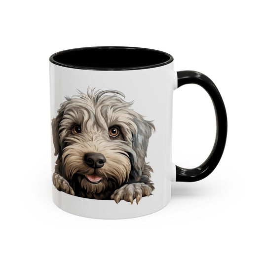 Bergamasco Dog Accent Coffee Mug – Adorable Paw & Face Design (11/15 oz)