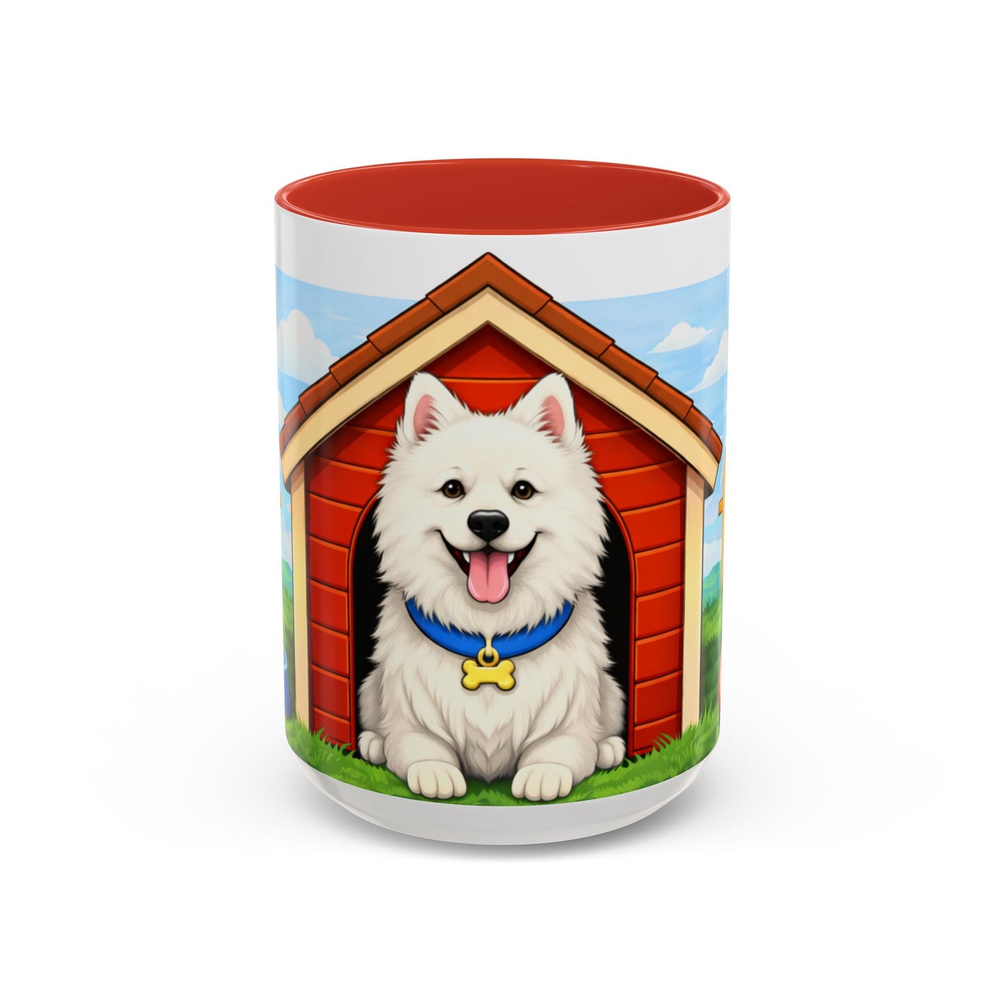 American Eskimo — Red Doghouse Accent Coffee Cup (11/15oz)