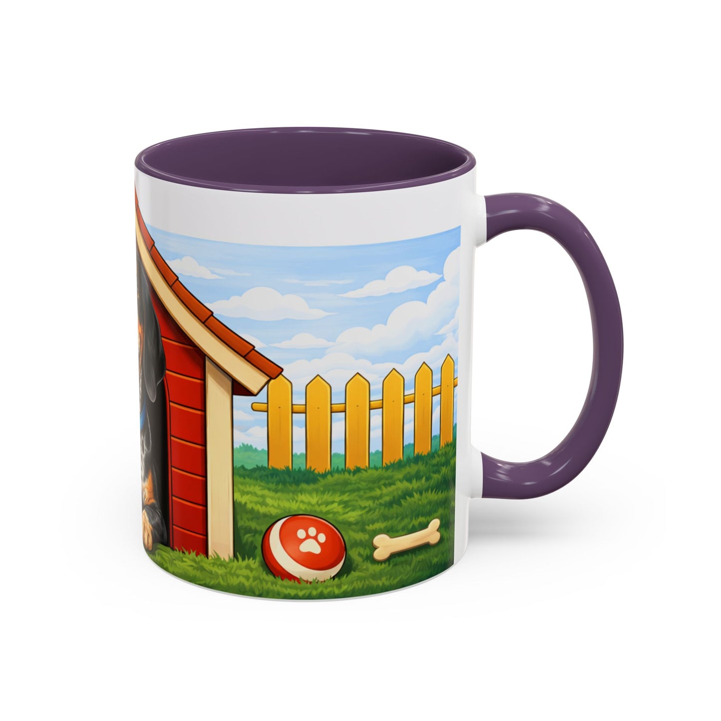 Bluetick Coonhound — Red Doghouse Accent Mug (11/15oz)