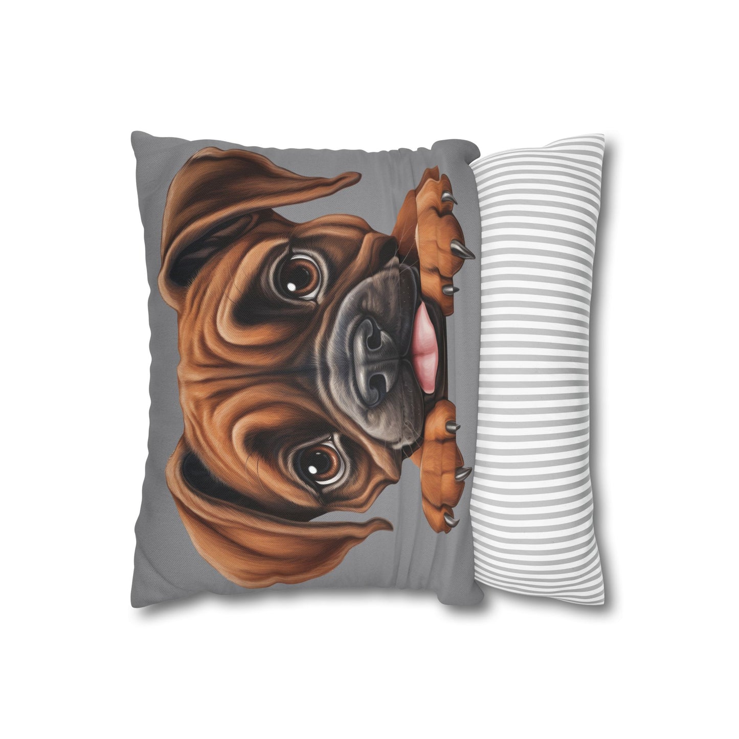 Brown Boxer Decorative Pillowcase — Cute Dog Throw Pillow Cover