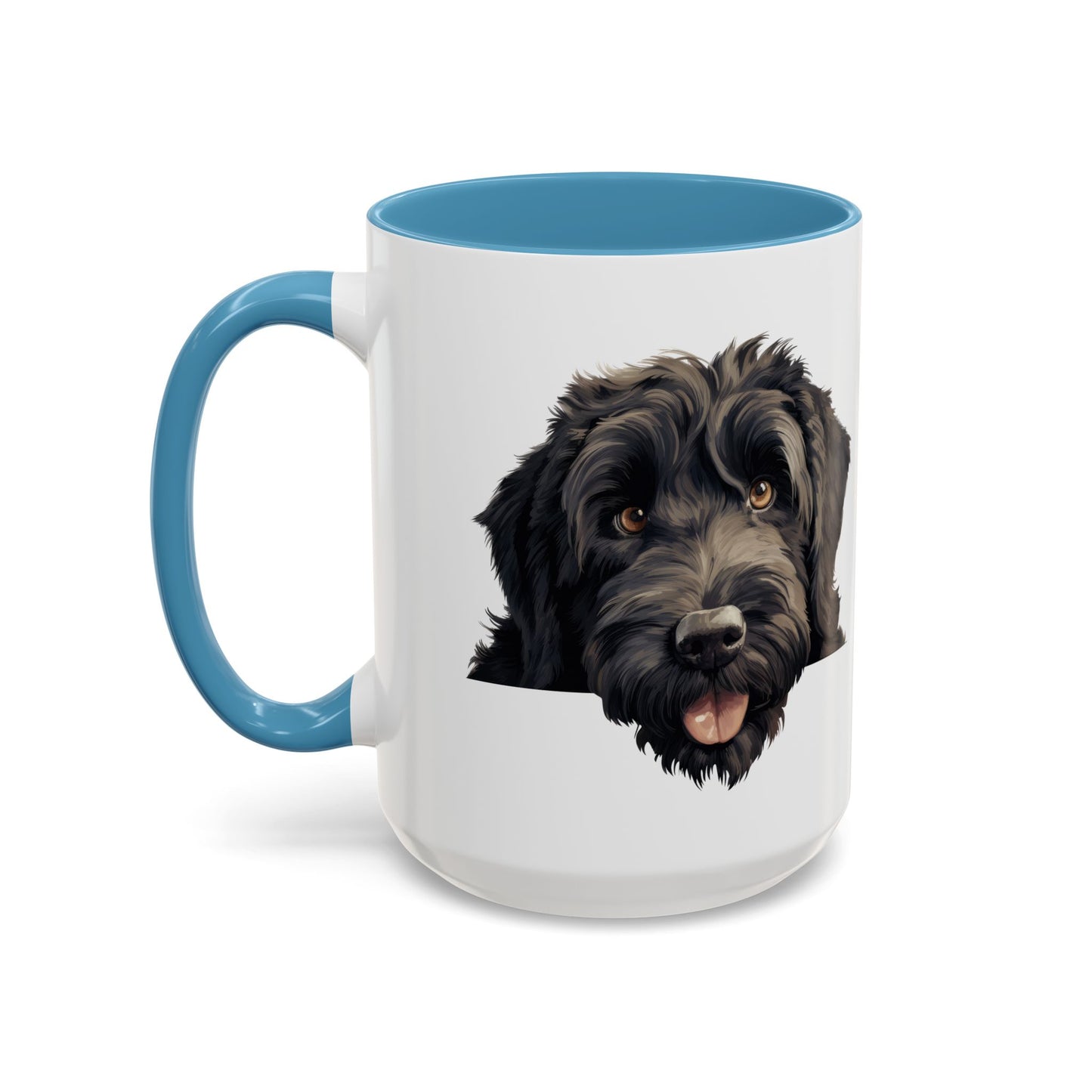 Black Russian Terrier Accent Coffee Mug — Cute Dog Face 11/15oz