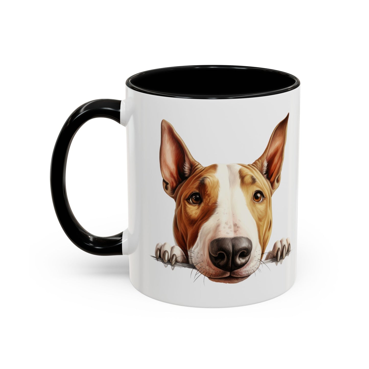 Bull Terrier Peek Coffee Mug — Cute Dog Lover Gift (11/15oz)