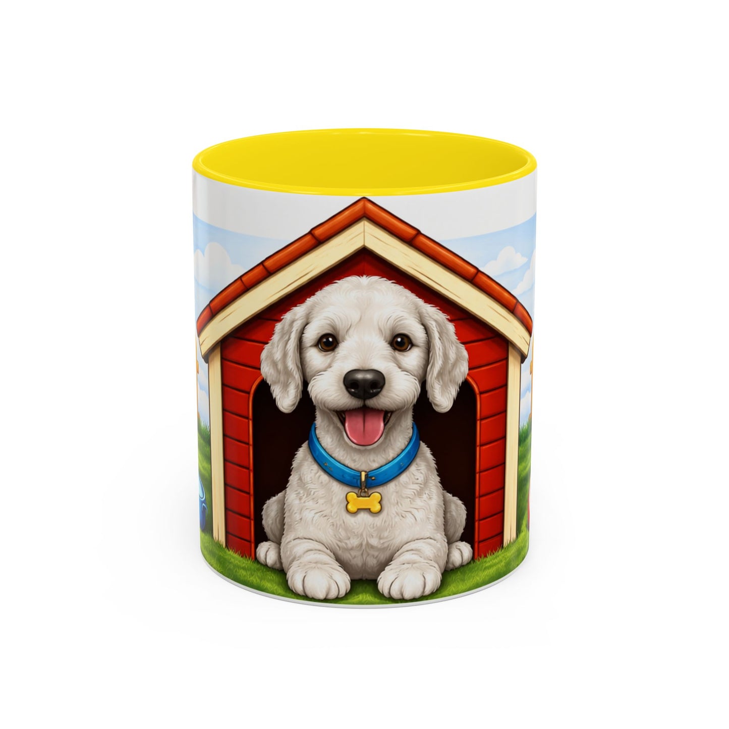 Bedlington Terrier– Red Doghouse Design Accent Mug (11oz/15oz)