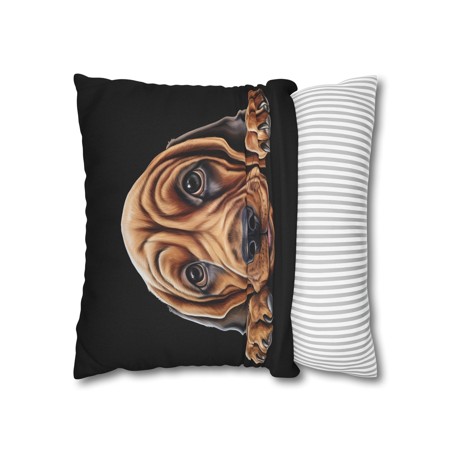 Bloodhound Dog Throw Pillowcase — Cute Peeking Puppy Decorative Pillow Cover