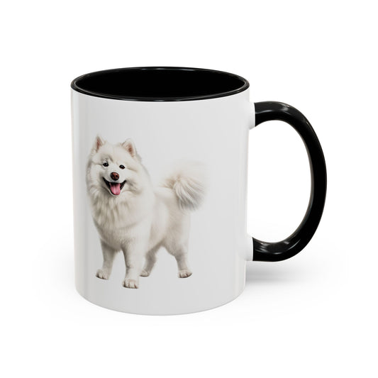 Samoyed Dog Accent Coffee Mug — Cute Fluffy White Pup Ceramic Mug (11/15 oz)