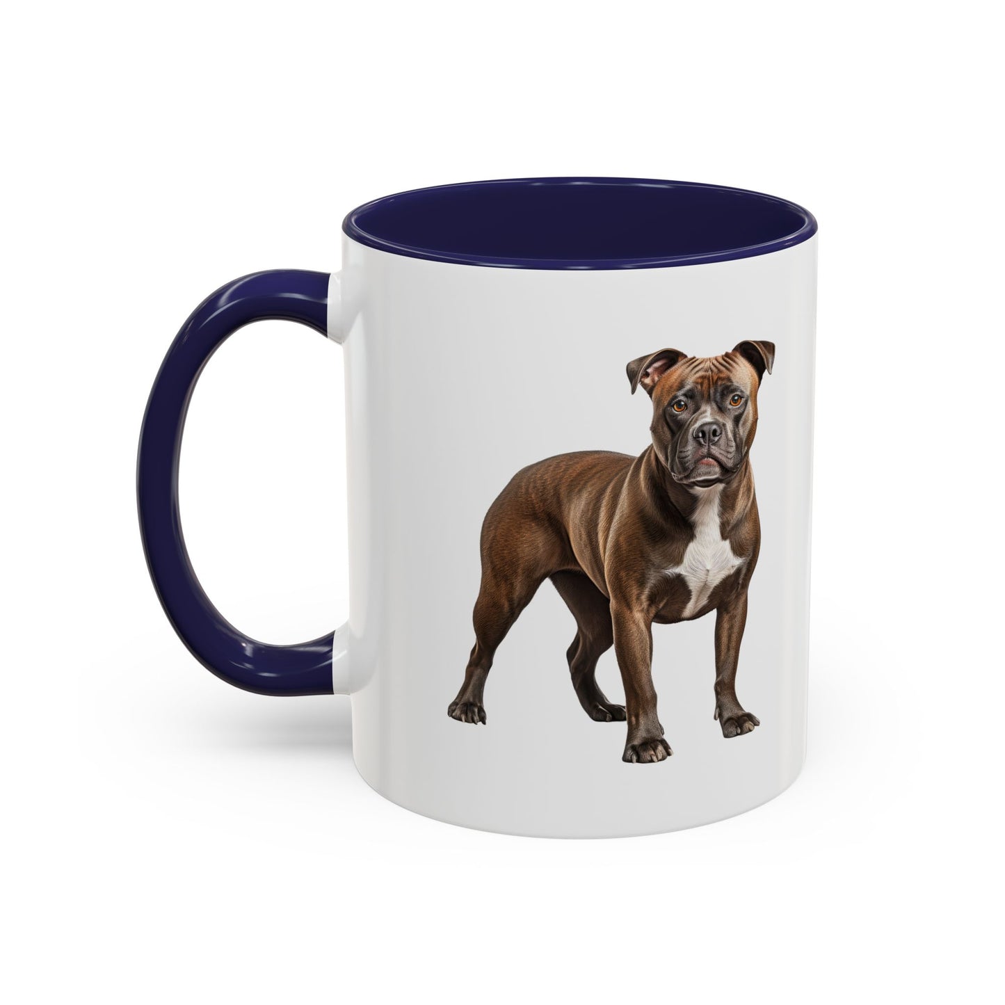 staffordshire-bull-terrier Accent Coffee Mug — Cute Brown Boxer Dog Illustration (11/15 oz)