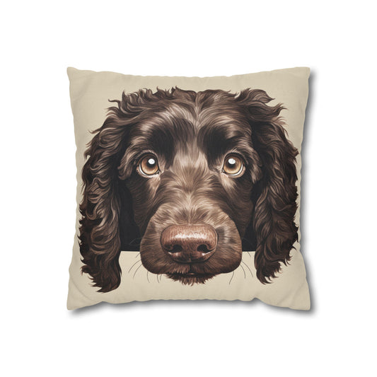 American Water Spaniel Face Pillow — Cute Dog Throw Pillowcase